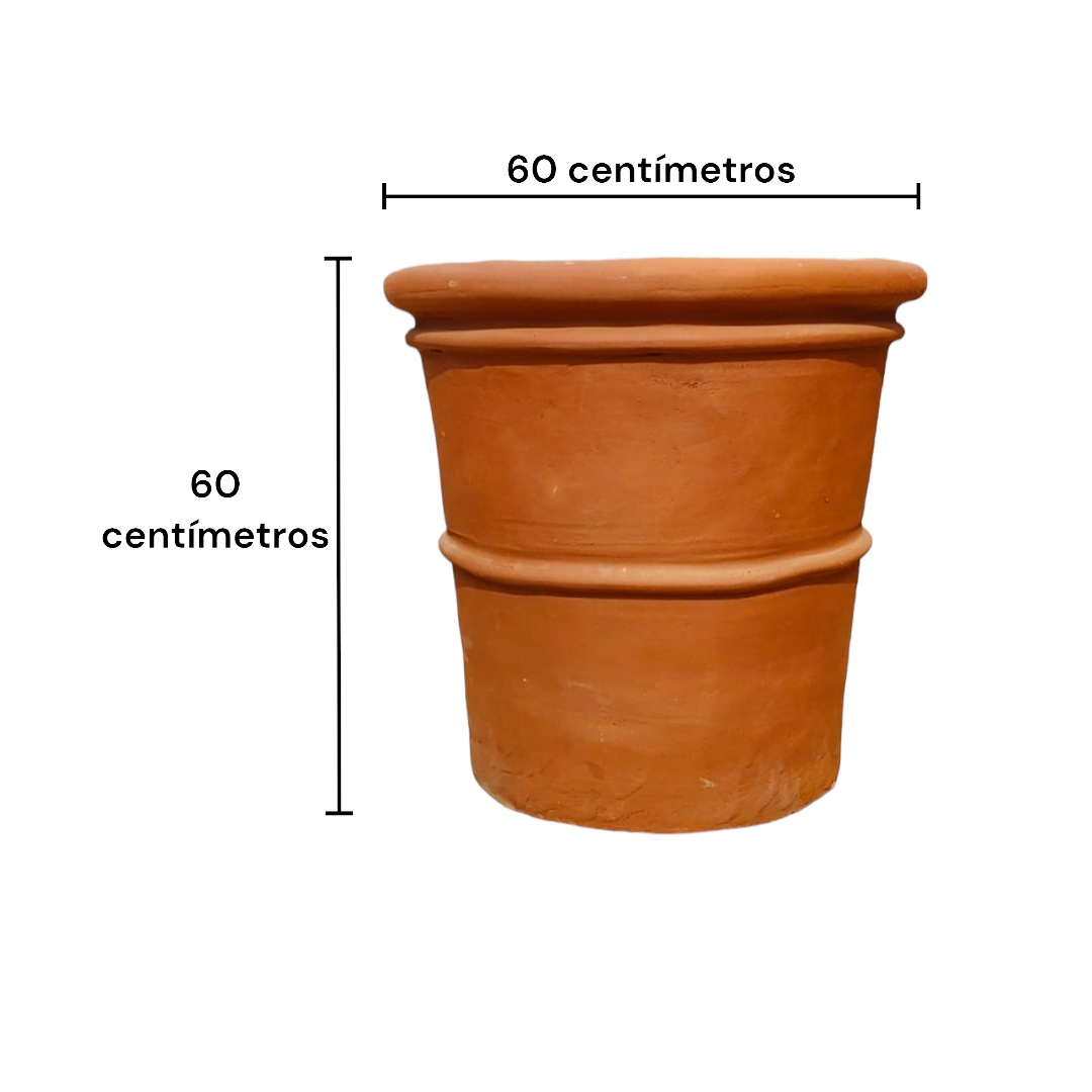 Macetero De Greda 60x60cm de Gran Tamaño.