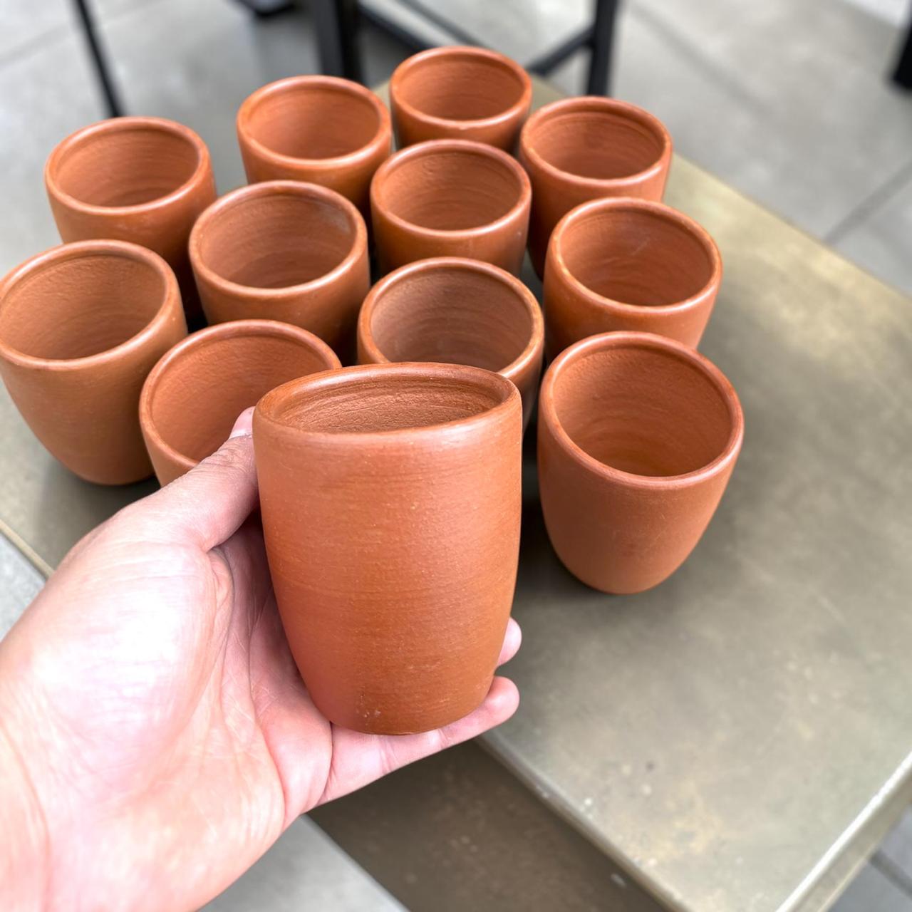Vasos De Greda Natural Pack 12 Unidades | Hechos A Mano | Directo De Pomaire