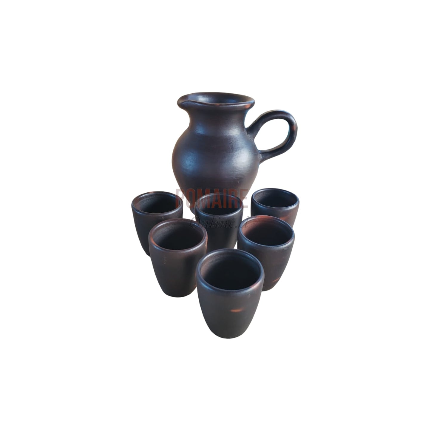 Jarro de Greda con 6 Vasos
