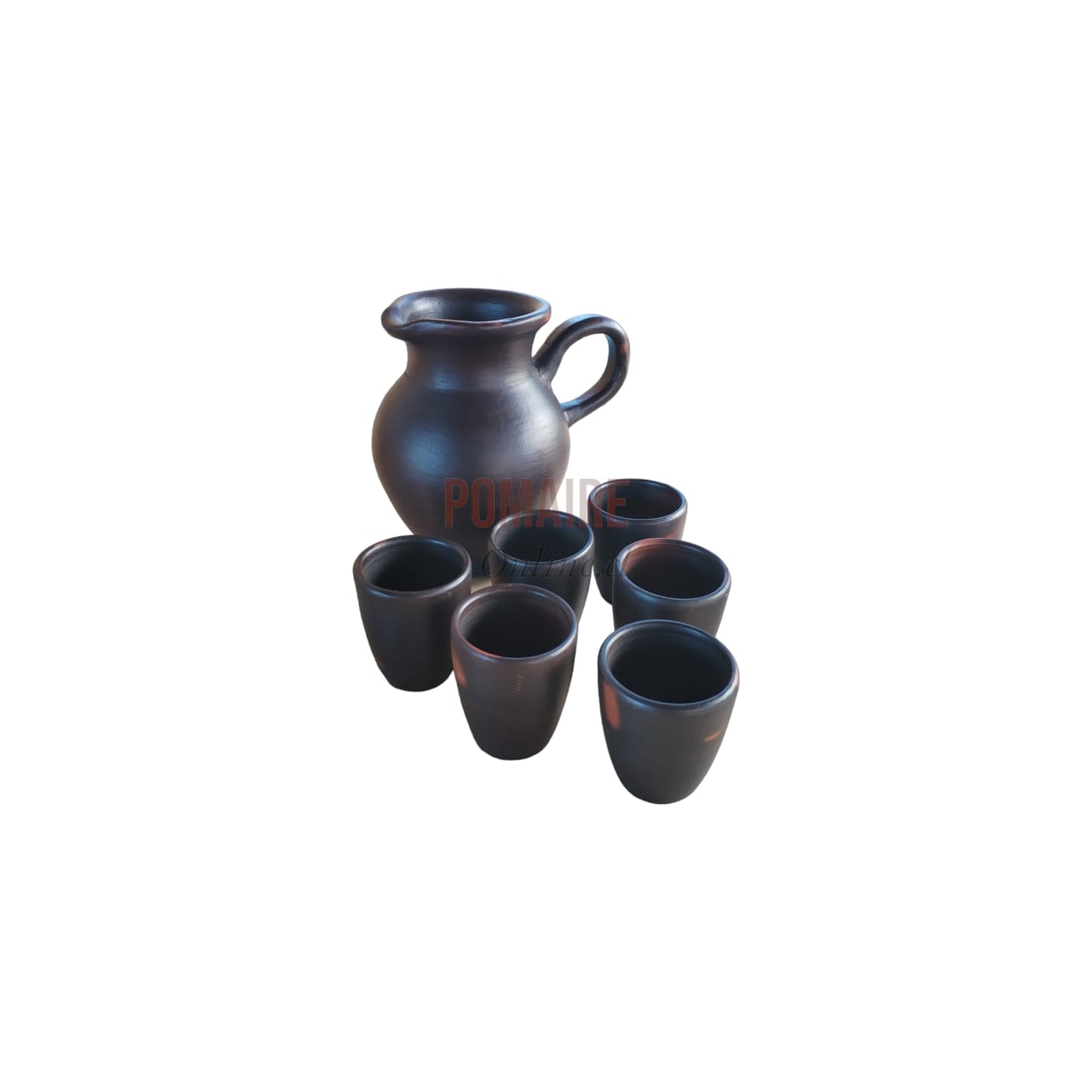 Jarro de Greda con 6 Vasos