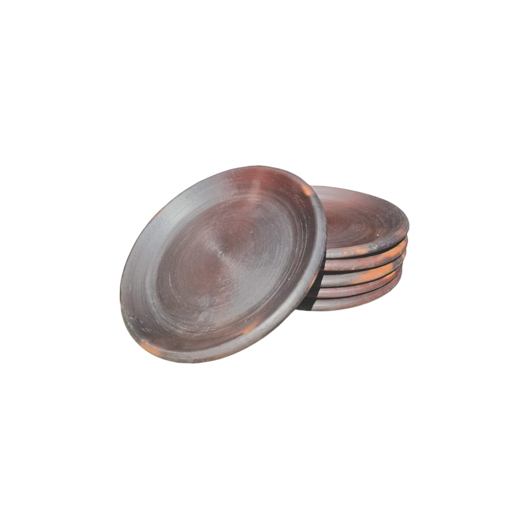 Platos Bajos de Greda 23cm, Pack 6 Unidades