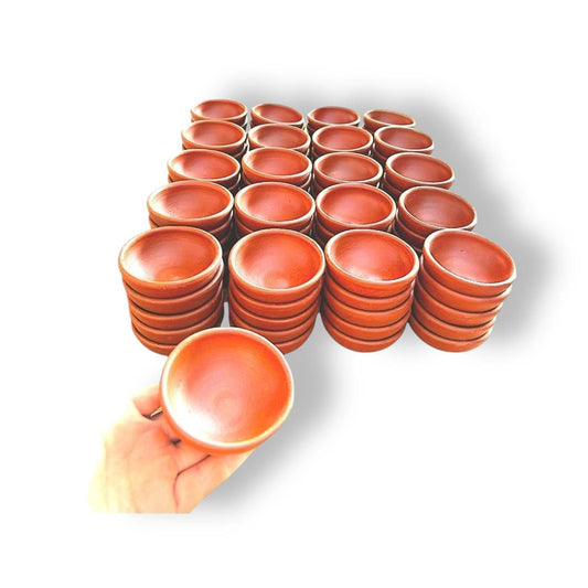 Pocillos de Greda para Pebre o Salsas. Pack 100 Unidades.