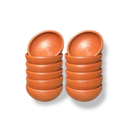 Pocillos de Greda para Pebre o Salsas. Pack 12 Unidades.