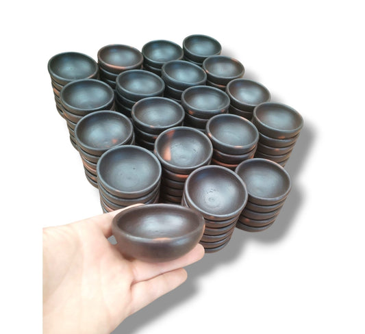 Pocillo de Greda para Pebre o Salsas. Pack 100 Unidades.