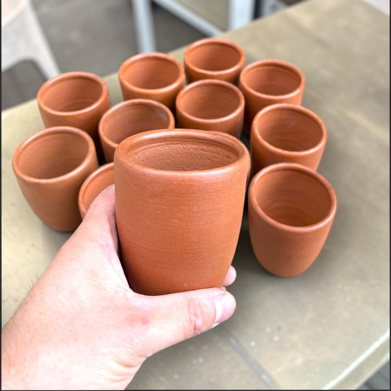 Vasos De Greda Natural Pack 12 Unidades | Hechos A Mano | Directo De Pomaire