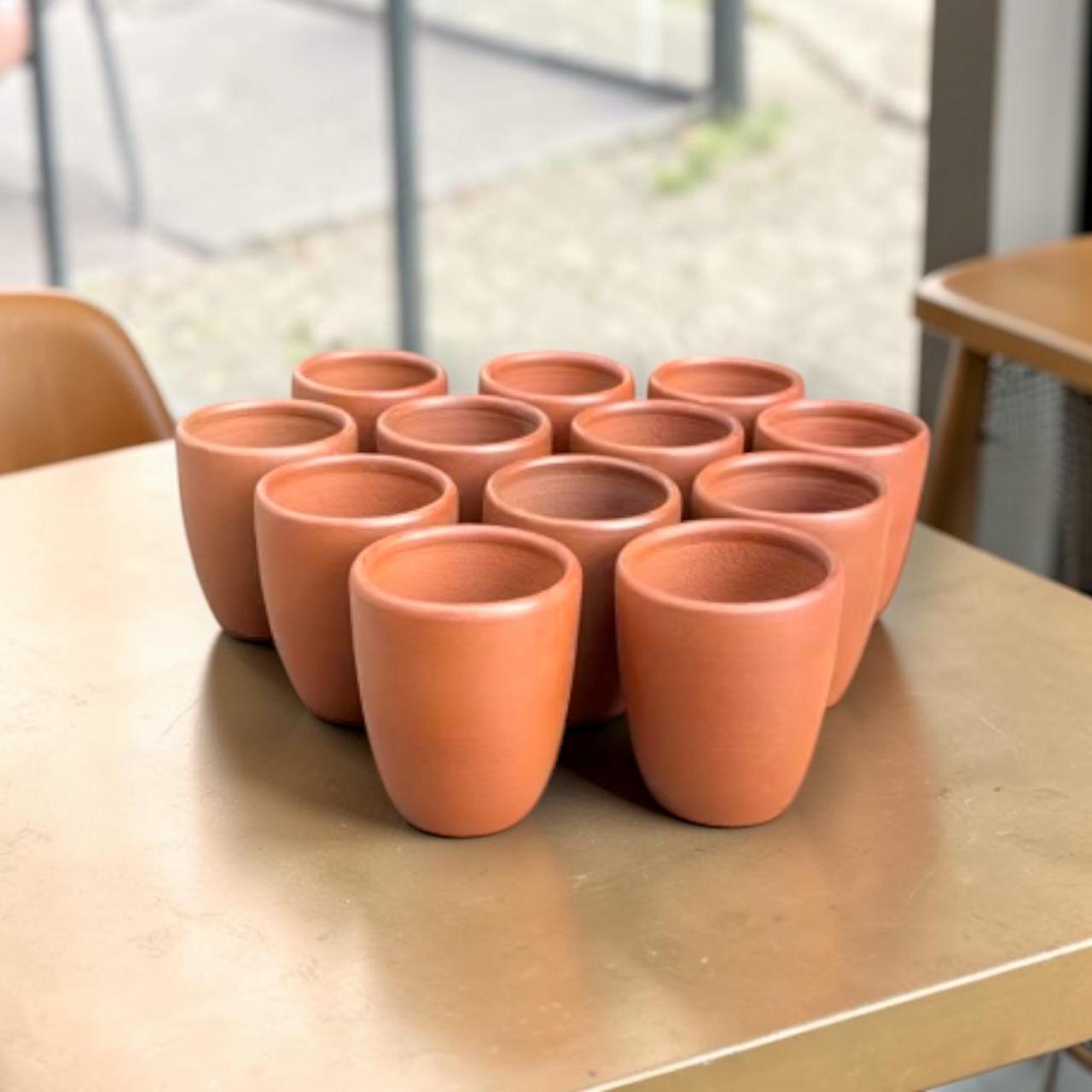 Vasos De Greda Natural Pack 12 Unidades | Hechos A Mano | Directo De Pomaire