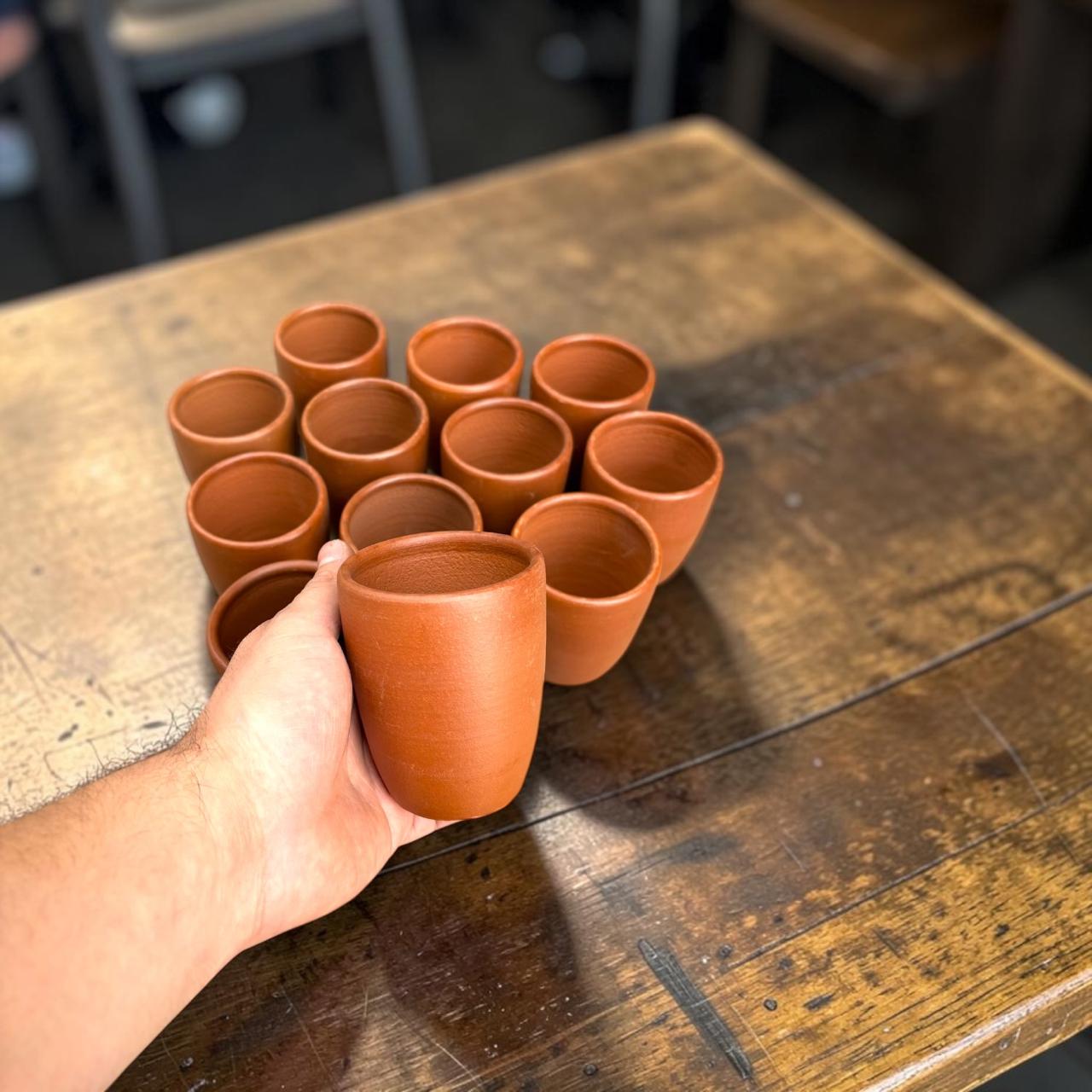 Vasos De Greda Natural Pack 12 Unidades | Hechos A Mano | Directo De Pomaire