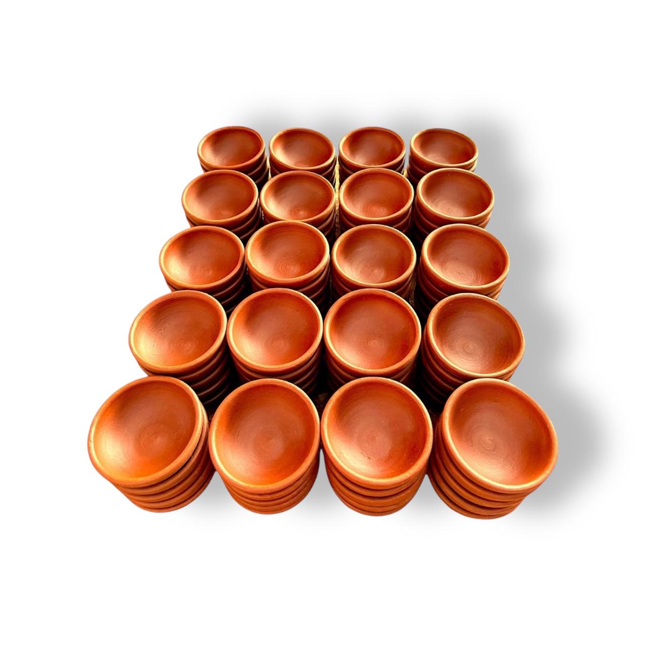 Pocillos de Greda para Pebre o Salsas. Pack 100 Unidades.