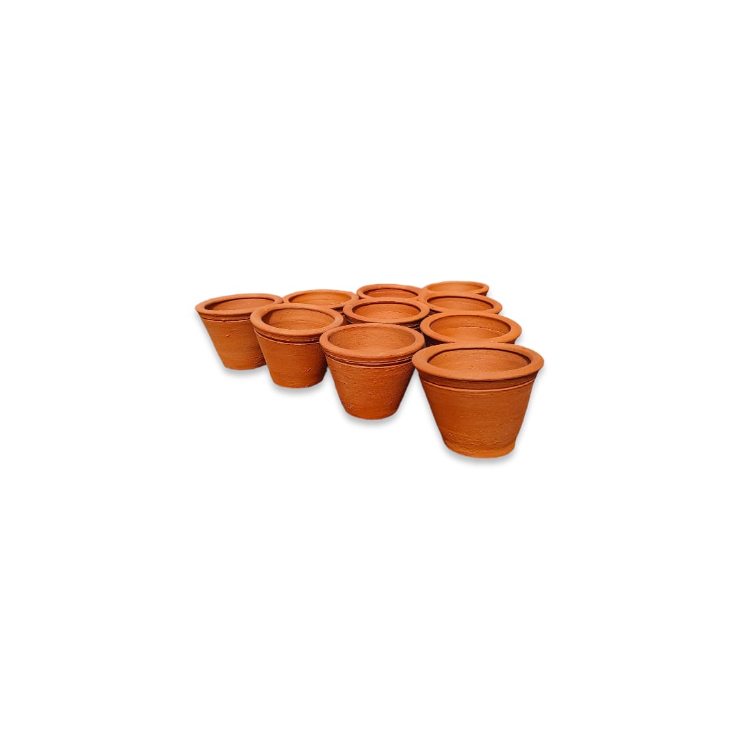 Macetas de Greda (Modelo Vasos) "Pack 10 unidades".